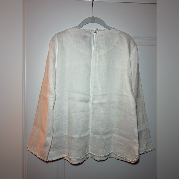 BRAND NEW J CREW white linen blouse women’s size 12 - Picture 2 of 13